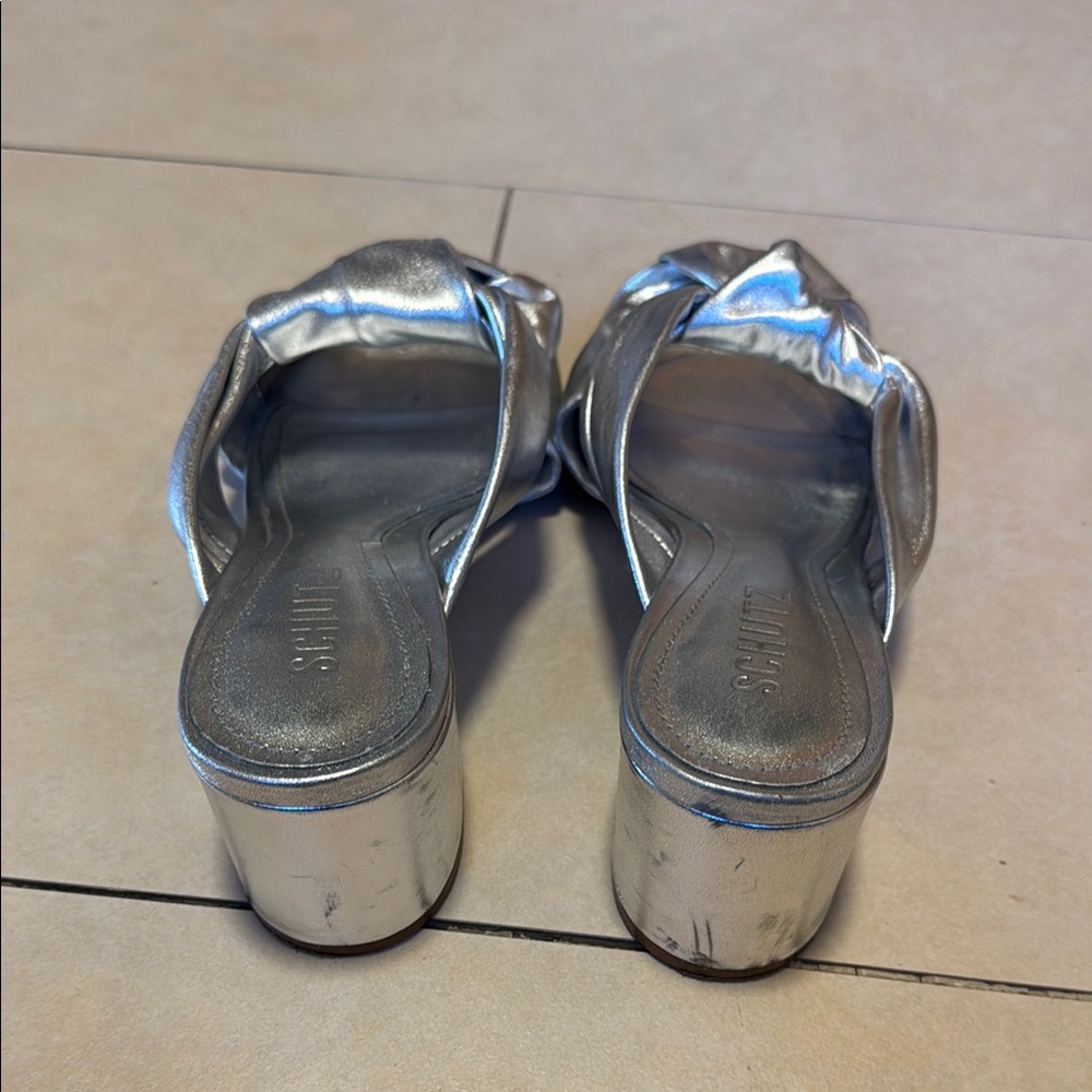 SCHUTZ Metallic Silver Mules - Picture 3 of 4